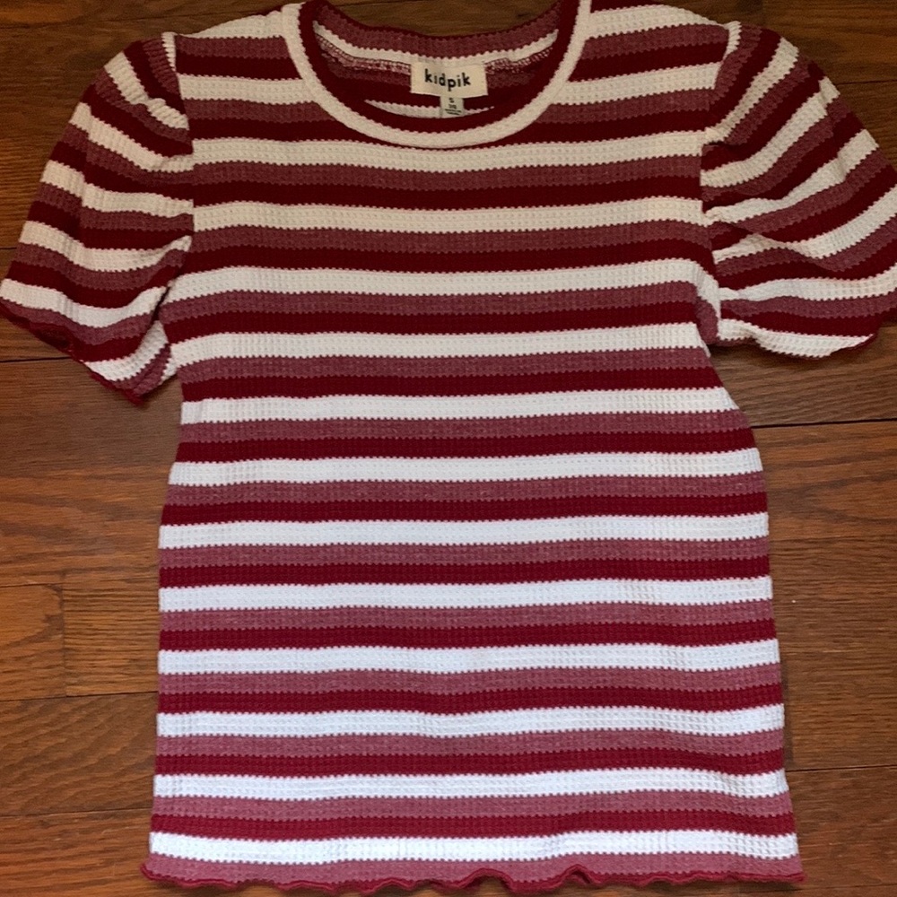 Versatile burgundy and white shirt